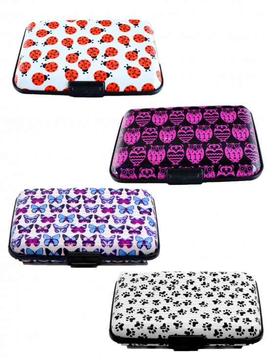 ANIMAL PRINT CREDIT CARD HOLDER  4PCS SET  (117,140, 25)